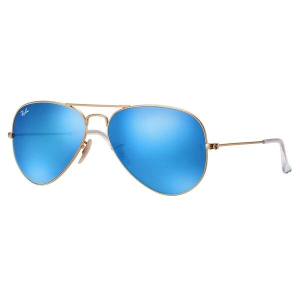 Ray-Ban RB3025 Aviator Flash Sunglasses Gold/ Blue Flash 58mm - Gold | Bed Bath & Beyond