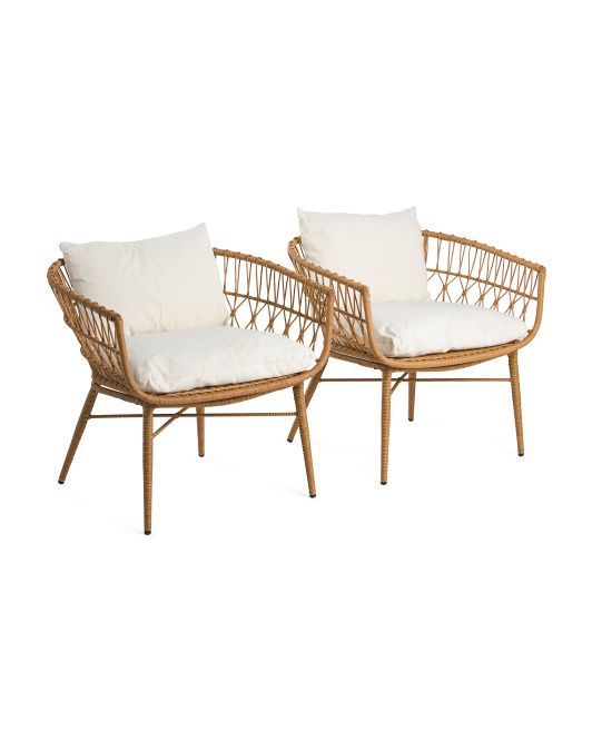 Set Of 2 Outdoor Chairs With Cushions | TJ Maxx
