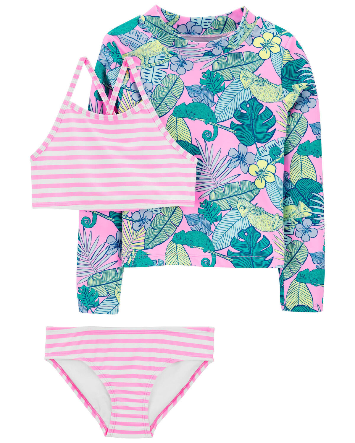 Multi Kid Tropical Iguana 3-Piece Rashguard Set | carters.com | Carter's