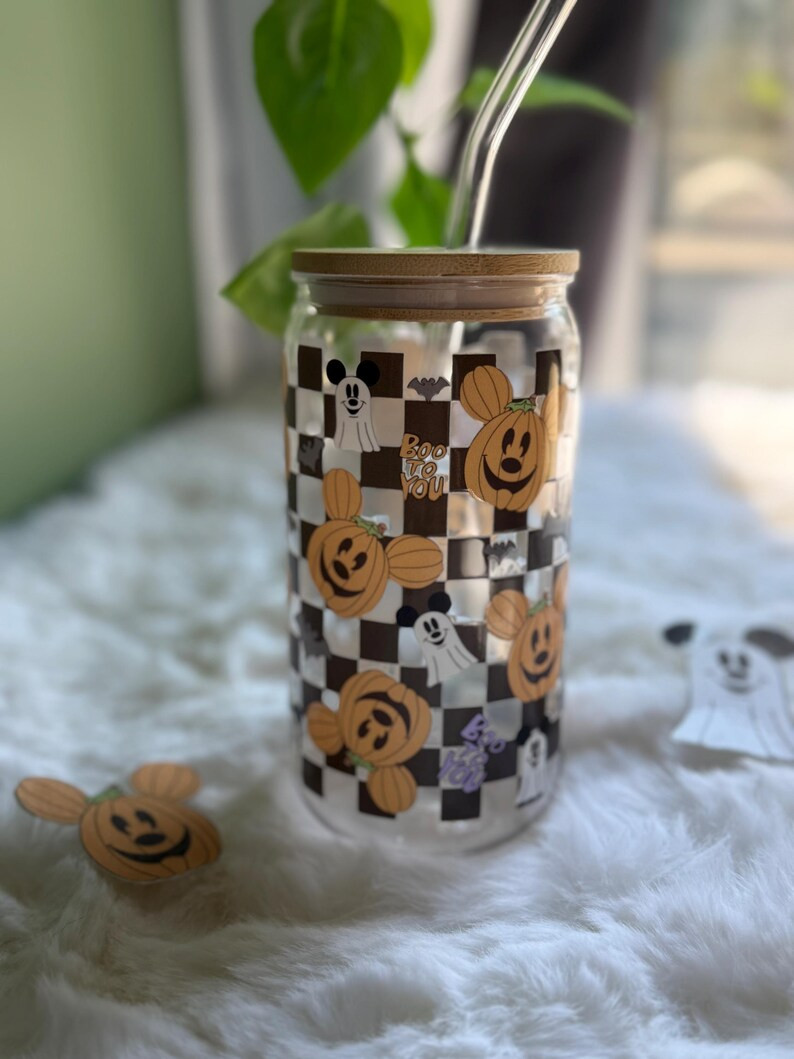 Disney Halloween Cup | Choose Glass or Plastic | Spooky Mickey Pumpkin & Ghost | Halloween Tumble... | Etsy (US)