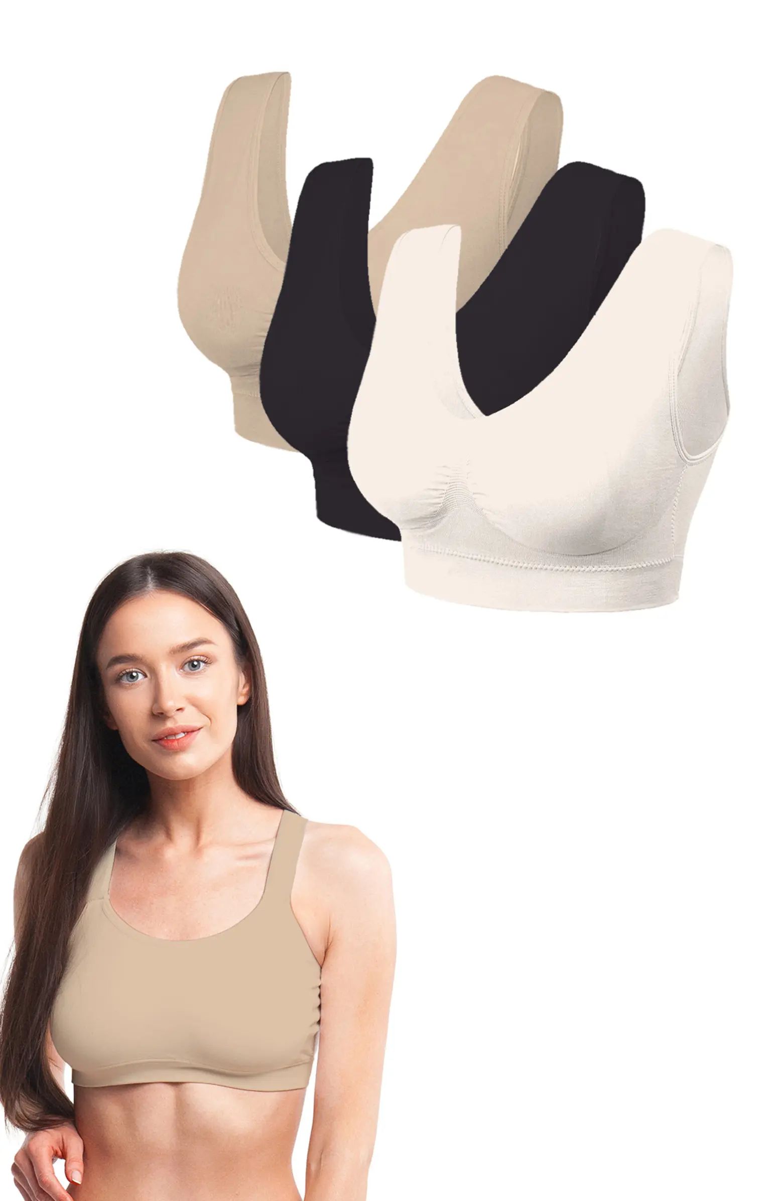 3-Pack Seamless Lightweight Bralettes | Nordstrom Rack