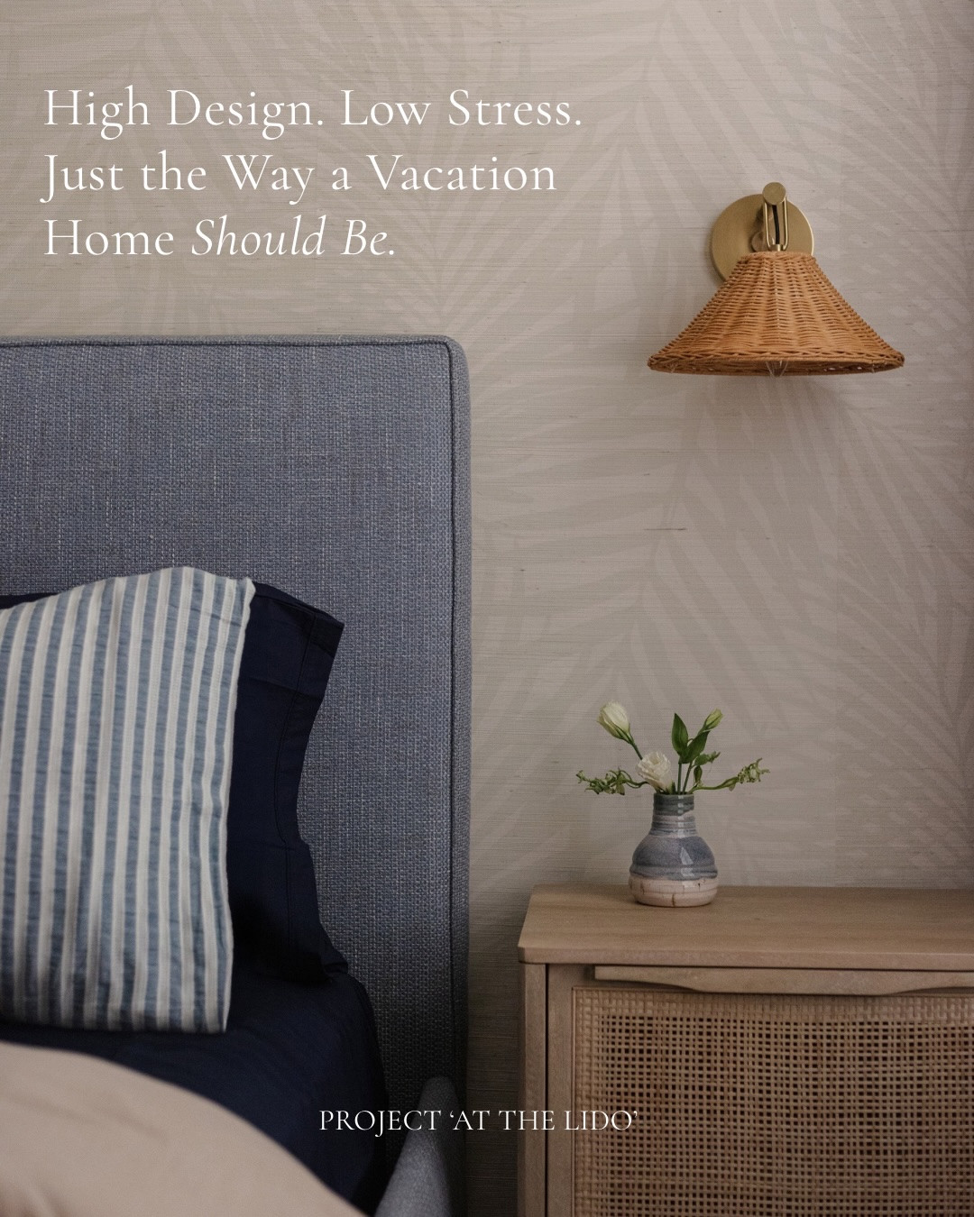 This second home had been serving a lot of purposes over the years…vacation home, temporary home for their kids, and everything in between. But as their family grew and their kids moved out, it was time for the home to finally become what they originally wanted it to be: a TRUE vacation home designed for everyone to enjoy together.⁠
⁠
Our goal was to make it feel relaxed, playful and completely ready for family-time, without sacrificing style. We layered in coastal hues, natural textures and leaned all the way into our client’s love of wallpaper (peep that entryway ceiling 🤭).⁠
⁠
We reimagined both bathrooms, brought in new furnishings, added a custom banquette, created a dedicated spot for their wine collection 🍷and even gave the front door a fresh coat of blue.⁠
⁠
The best part about this project was that our clients truly trusted us. They were open to the vision, willing to have a little fun, and such a joy to work with throughout the entire process!!
⁠
Wishing them so many memories in their new home now that they finally have the getaway they’d been waiting for. 🌊

📸 @nataliarobertphoto