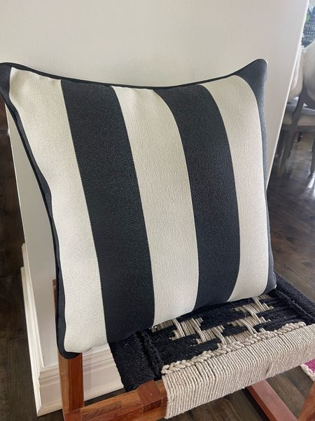 Striped outdoor pillows, black and white outdoor pillows 

#LTKhome #LTKSeasonal