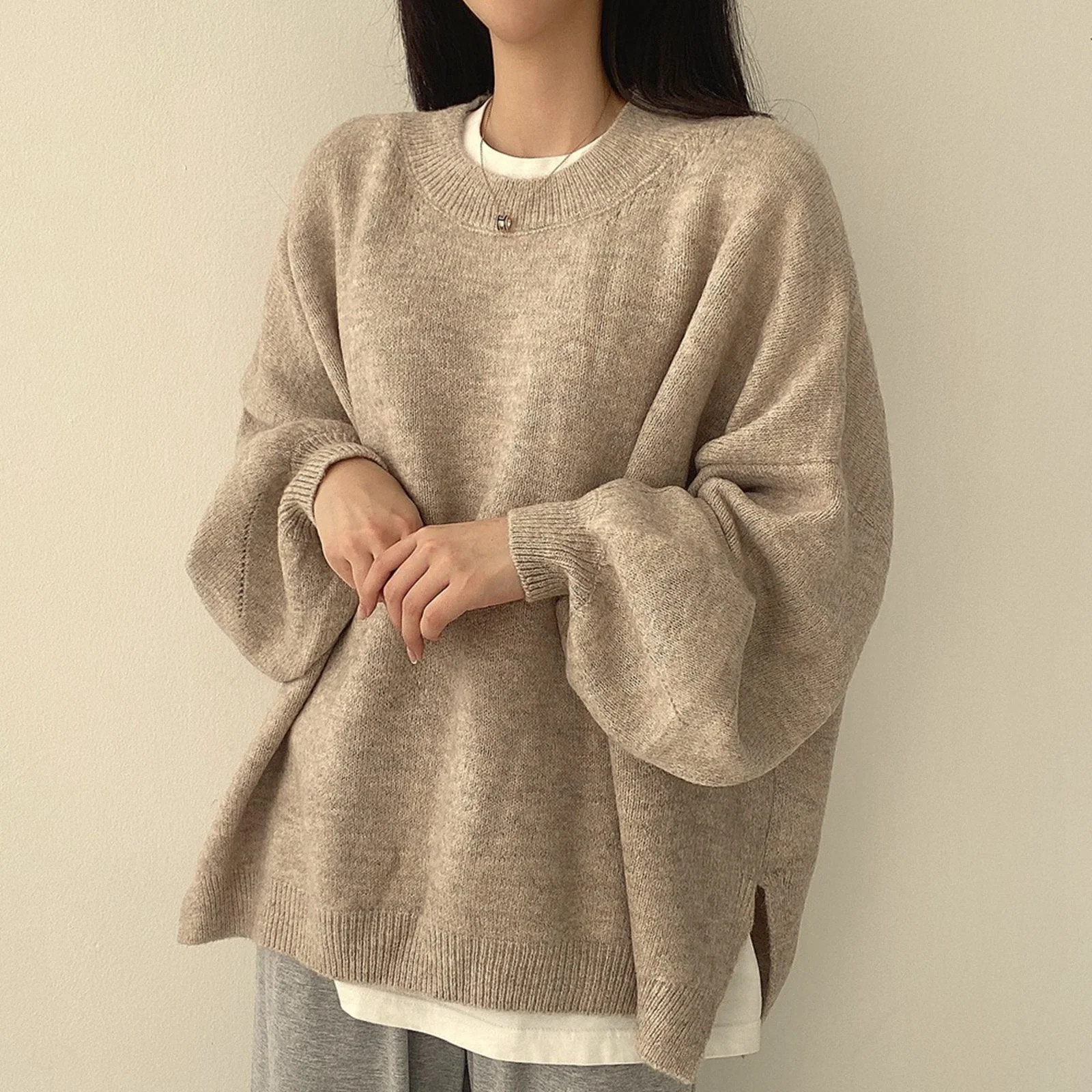 XiagYu Women's Sweaters Cardigan Jumper knit pullover knit sweater loose autumn and winter round ... | Walmart (US)