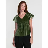 Scenario Women's Velvet Top with Short Bubble Sleeves, Sizes XS-XXXL | Walmart (US)