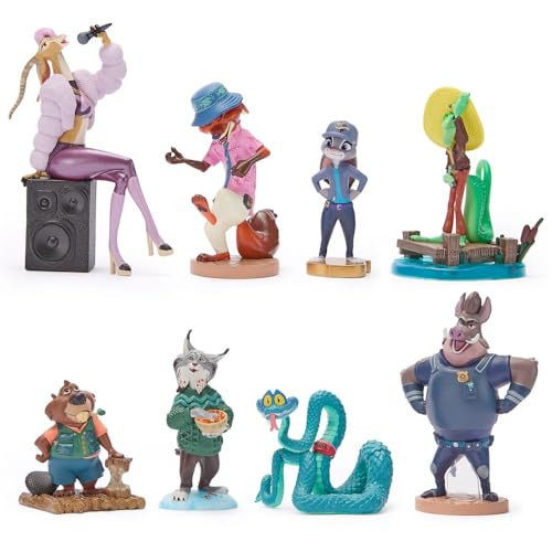 Disney Store Official Zootopia 2 Figure Set – 8 Fully Sculpted Disney Figures Including Judy Hopps, Nick Wilde, Gary De'Snake & More in Double-Tiered Box with Scenic Backgrounds | Amazon (US)