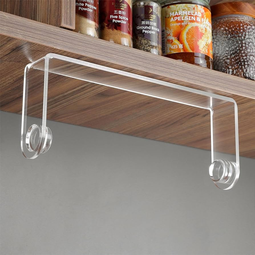 ZUNTO Acrylic Paper Towel Holder Under Cabinet, Self Adhesive     Clear Plastic Wall Mounted, Rus... | Amazon (US)