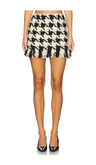 Yuhan Wang Houndstooth Mini Skirt in Black. - size S | Revolve Clothing (Global)