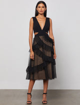 Maddie Ruffle Cut-Out Dress | BCBG Max Azria 