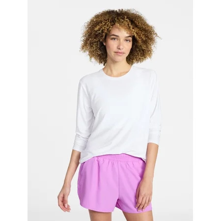 Athletic Works Women's ButterCore Tee with Long Sleeves, Sizes XS-XXXL | Walmart (US)