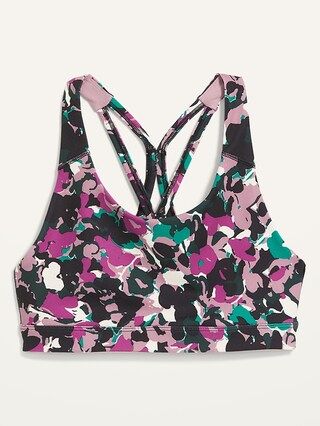 Medium Support PowerPress Strappy Sports Bra for Women | Old Navy (US)