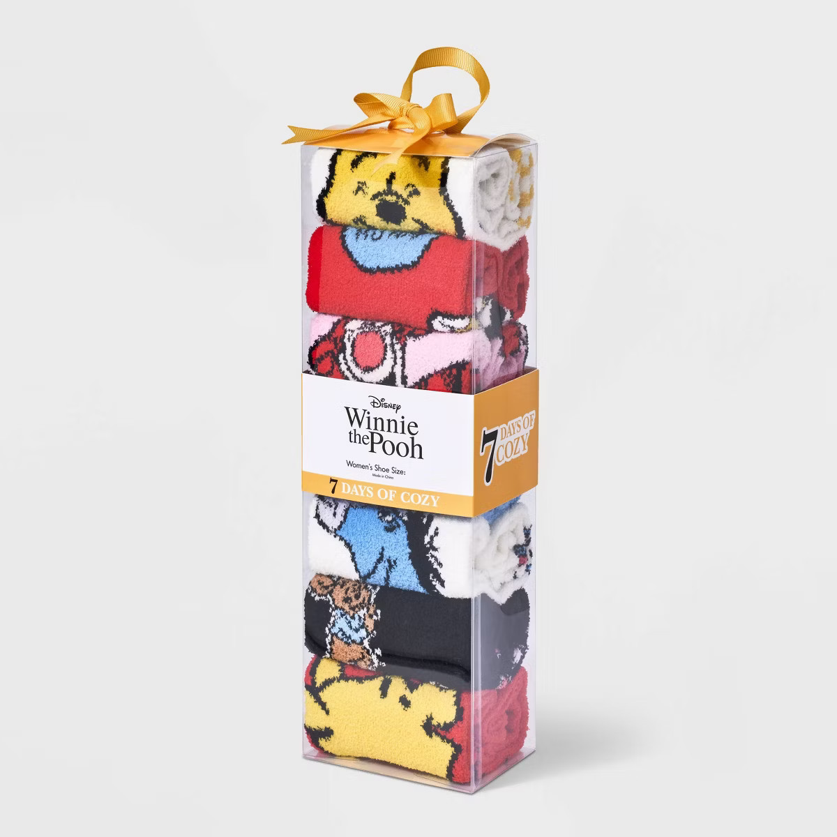 Women's Winnie the Pooh 7 Days of Cozy Crew Socks - Assorted Color 4-10 | Target