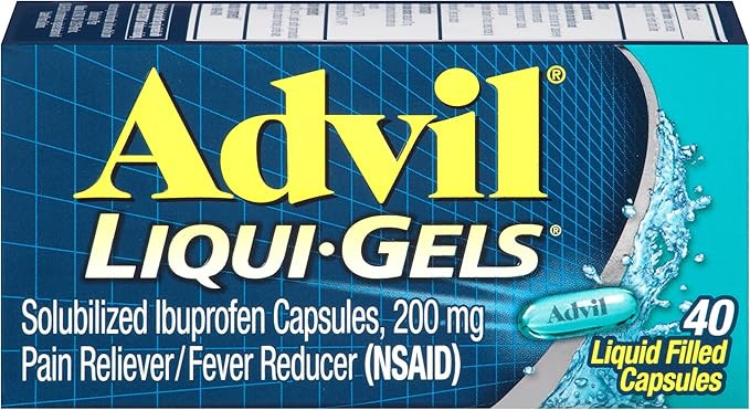 Advil Liqui-Gels Pain Reliever And Fever Reducer, Pain Medicine For Adults With Ibuprofen 200mg F... | Amazon (US)