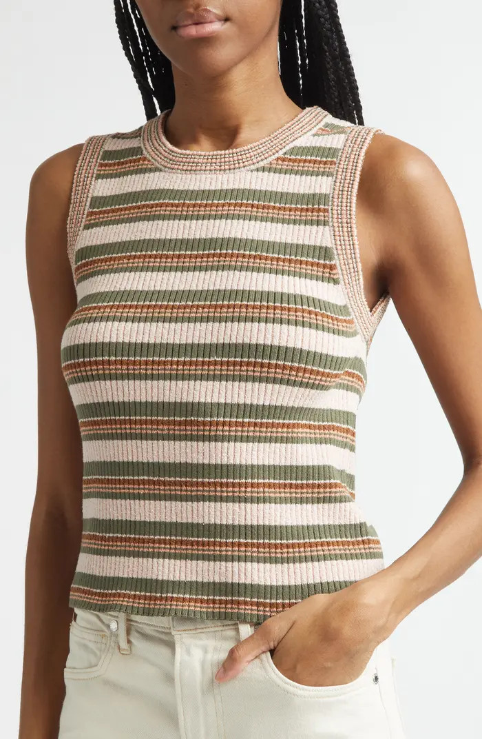 Jerrell Stripe Stretch Cotton Rib Tank Top | Nordstrom