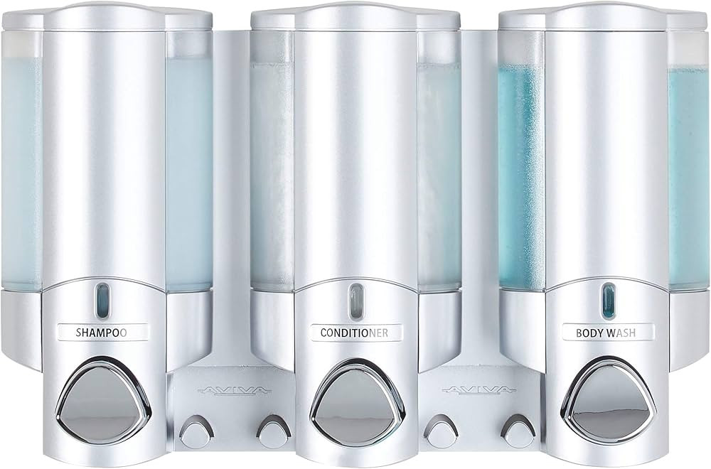 Better Living Products 76335-1 AVIVA 3 Chamber Wall Mount Soap and Shower Dispenser, Satin Silver... | Amazon (US)