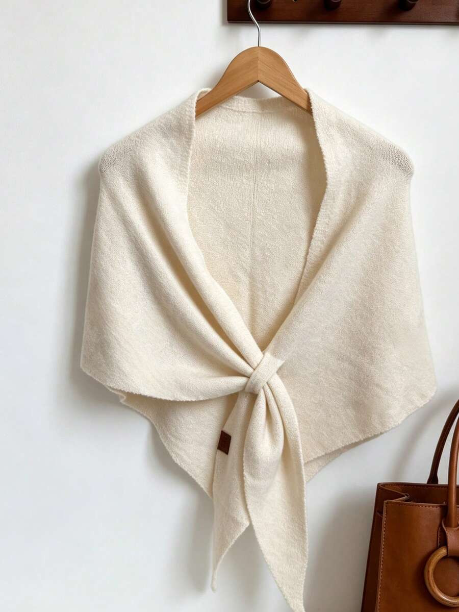 1pc Women's Soft & Warm Faux Cashmere Shawl - Vintage Style, Bow Tie Closure, For Winter And Form... | SHEIN