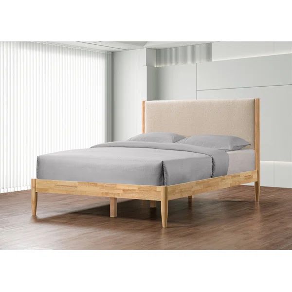 Queen Solid Wood and Upholstered Standard Bed | Wayfair North America