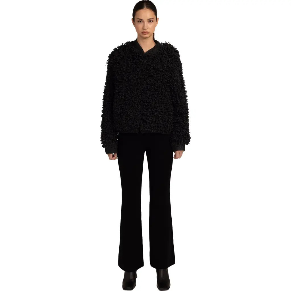 GOBI Mongolian Cashmere Loop-Stitch Cashmere Cardigan in Charcoal at Nordstrom, Size Medium Eu | Nordstrom