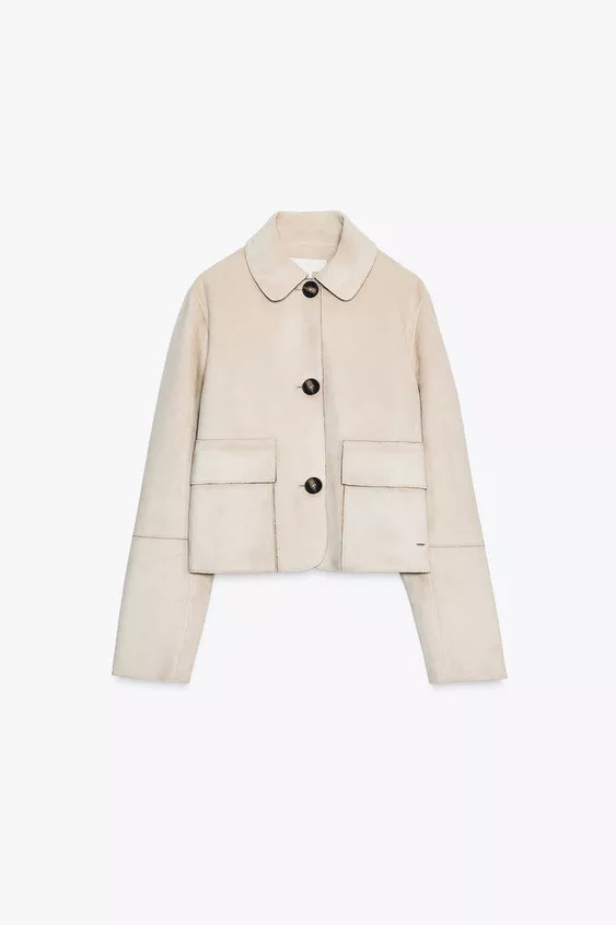 FAUX SUEDE CROPPED JACKET | Zara Canada