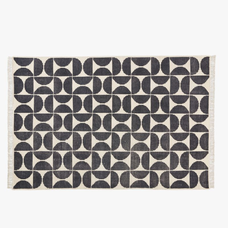 Myra Charcoal/Ivory Hand-knotted Modern Area Rug 6'x9' + Reviews | CB2 | CB2