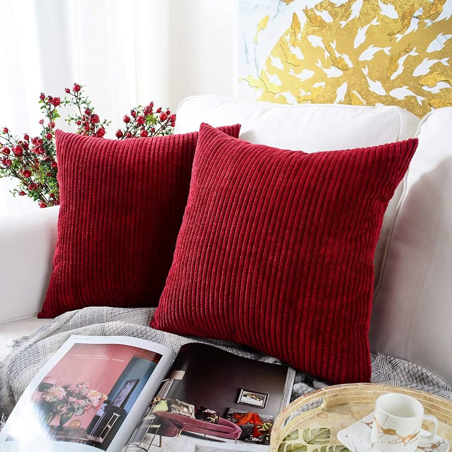 Amazon.com: MERNETTE New Year/Christmas Decorations Corduroy Soft Decorative Square Throw Pillow ... | Amazon (US)