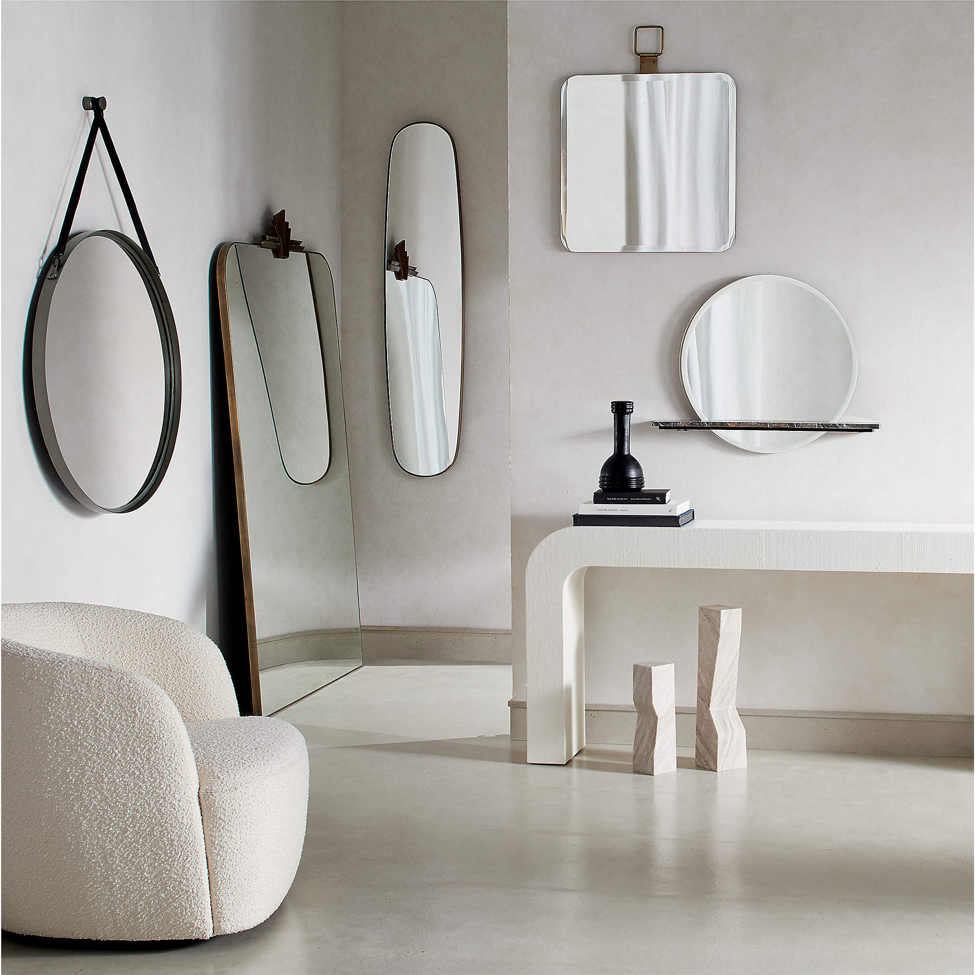 Crescent 80" Ivory Resin Console Table + Reviews | CB2 | CB2