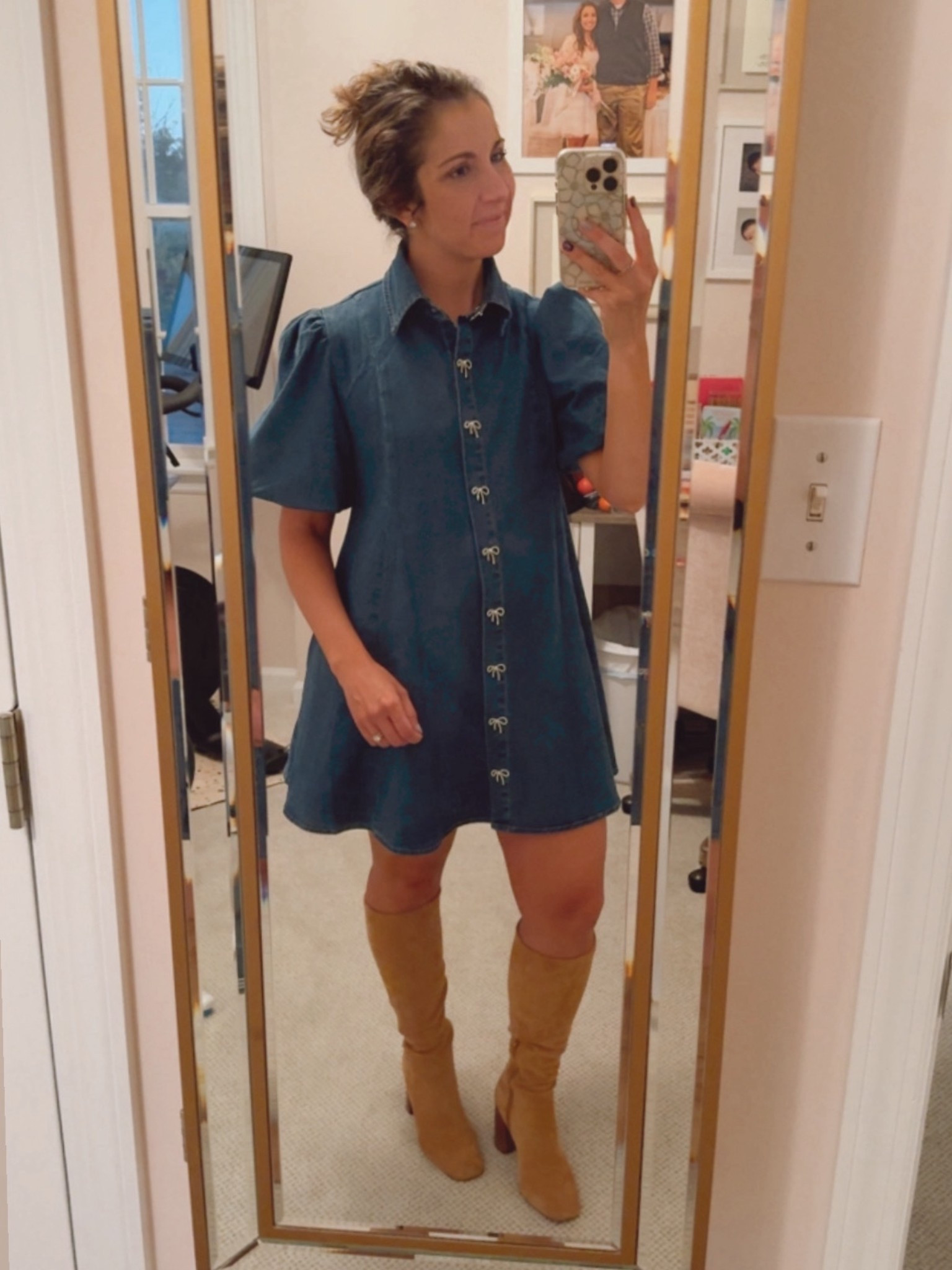 Such a cute and fun denim dress with the bow details! And my go-to boots for fall 👢

#LTKFindsUnder50 #LTKShoeCrush #LTKFindsUnder100