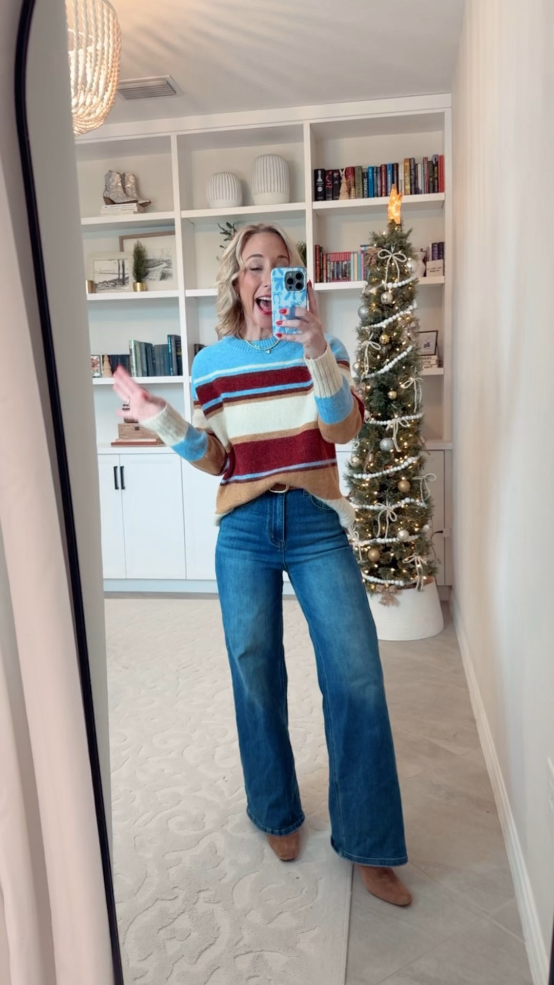 Walmart - 5 new sweaters - * Wide Leg Jeans - size 25. 

Brushed Stripe Sweater - size XS. $22.98. 3 colors.

#LTKSeasonal#LTKFindsUnder50#LTKOver40 

 