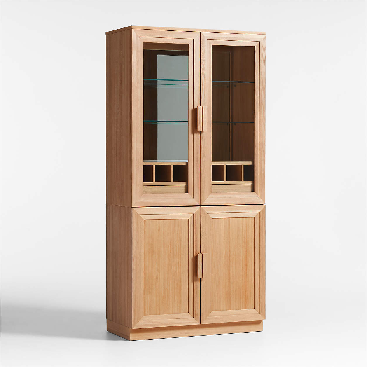 Calypso 36" Natural Wood-Door Bar Cabinet | Crate & Barrel | Crate & Barrel