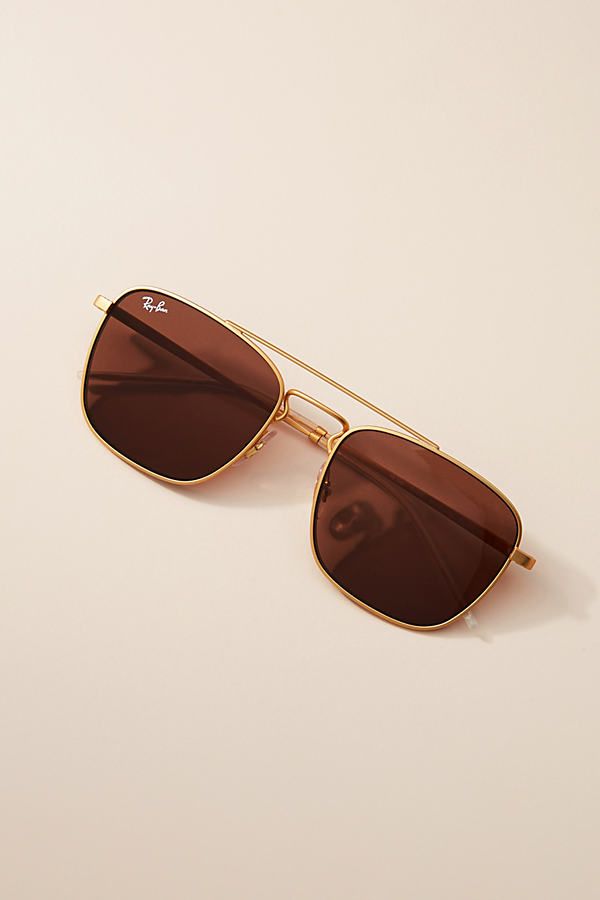 Ray-Ban Square Aviator Sunglasses By Ray-Ban in Gold | Anthropologie (US)