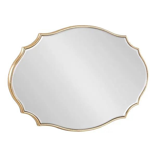 Kate and Laurel Leanna Scalloped Oval Wall Mirror - 20x42 - Gold | Bed Bath & Beyond