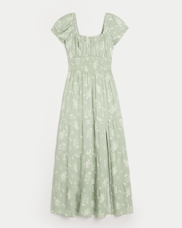 Women's Hollister Saidie On/Off-the-Shoulder Tiered Hem Maxi Dress | Women's Dresses & Rompers | ... | Hollister (UK)