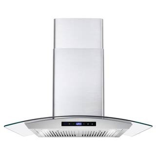 Cosmo 30 in. Ducted Wall Mount Range Hood in Stainless Steel with Touch Controls, LED Lighting an... | The Home Depot