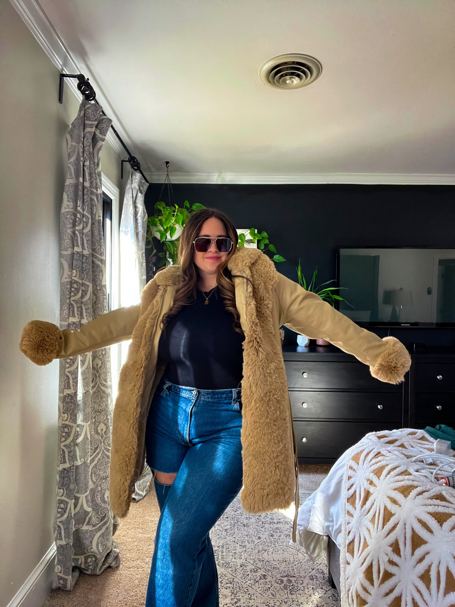 Jacket size XXL
Bodysuit XL
Jeans size 16 

#LTKmidsize #LTKfindsunder100