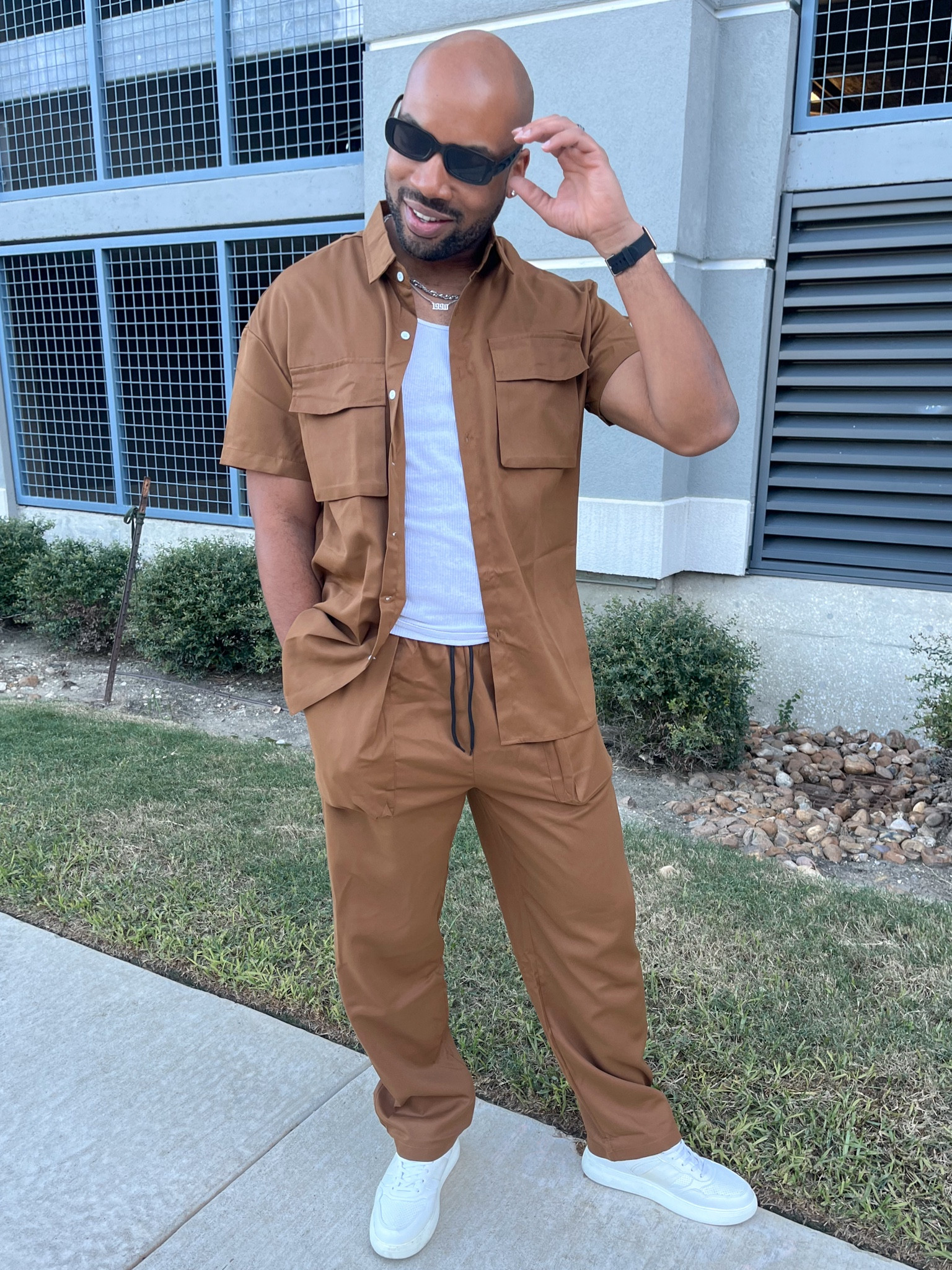 Men’s fashion, Coffee Brown casual flap pockets shirt & pants set. 

#LTKmens #LTKfindsunder50 #LTKstyletip