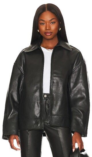 Alek Leather Jacket in Black | Revolve Clothing (Global)