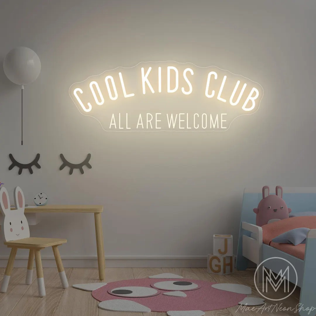Cool Kids Club All Are Welcome Neon Sign Kid's Room Neon Sign Custom Playroom Decor Boy/girl Room... | Etsy (US)