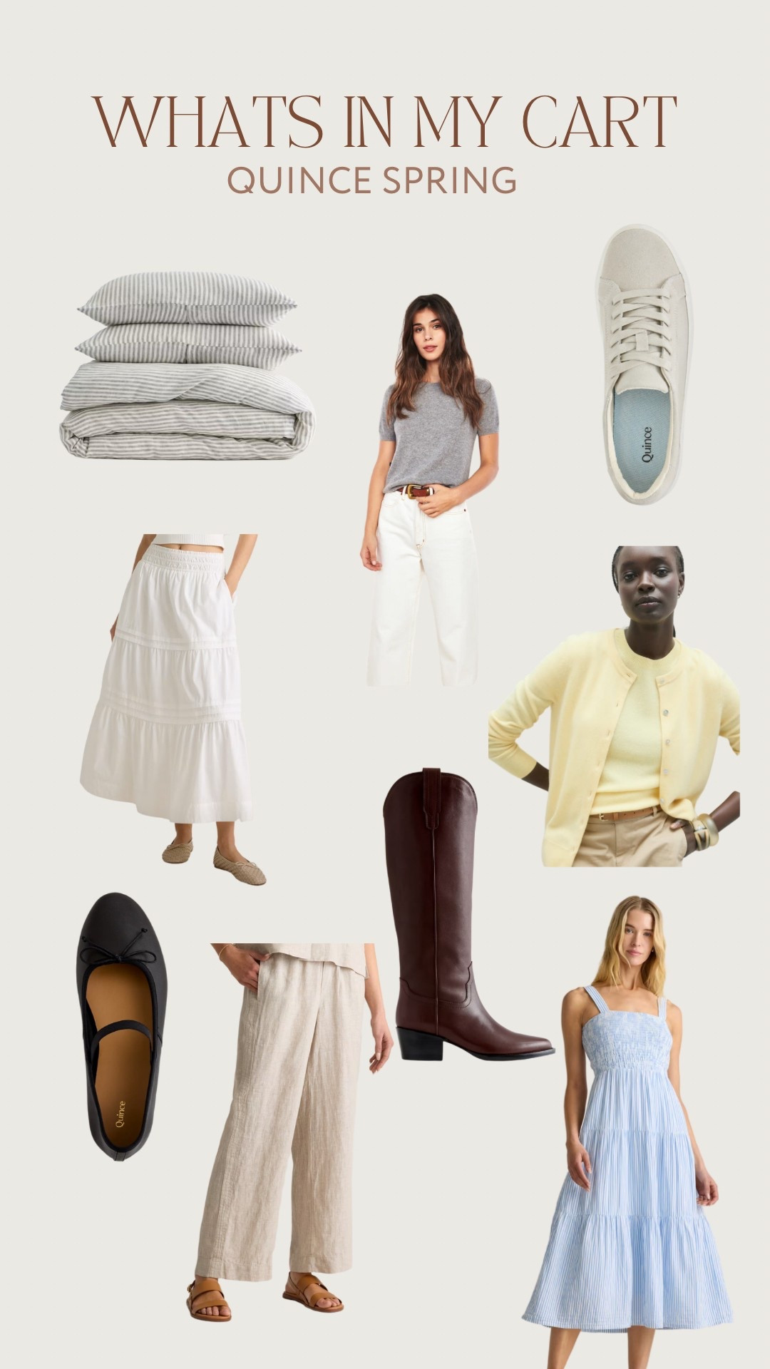 My current favorite quince items ! Spring outfits 
Casual outfit
Cowboy boots
Casual dress
Cardigan
Flowy dress 

#LTKSpringSale #LTKStyleTip #LTKSeasonal