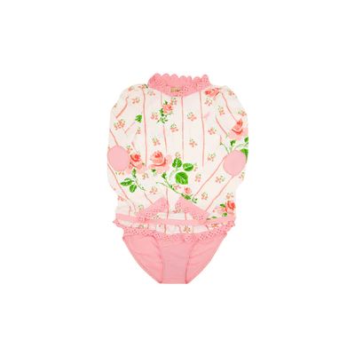 Wave Spotter Swim Set - Ridgewood Rows with Sandpearl Pink | The Beaufort Bonnet Company