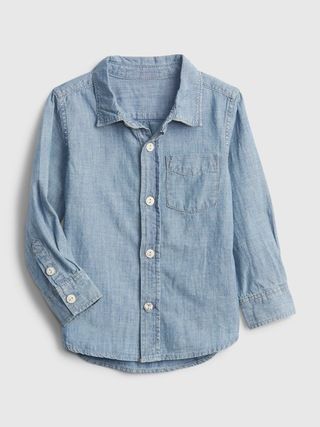 Toddler 100% Organic Cotton Chambray Shirt | Gap (US)