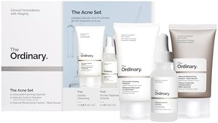 The Ordinary The Acne Set, 3-Step Skin Regimen with Glucoside Foaming Cleanser, Salicylic Acid 2%... | Amazon (US)