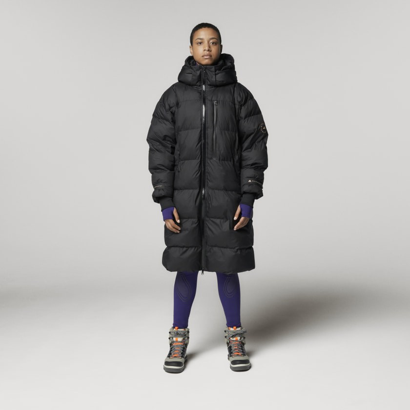 adidas by Stella McCartney Long Puffer - Black | adidas UK | adidas (UK)