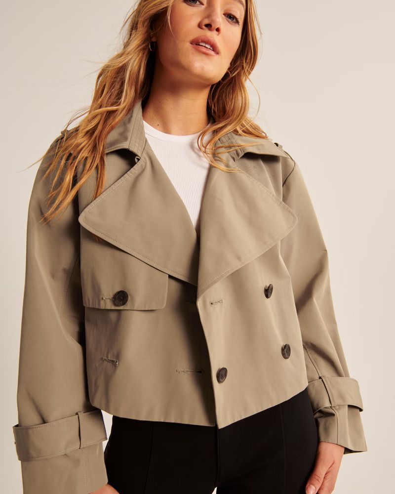Cropped Trench Coat | Abercrombie & Fitch (US)