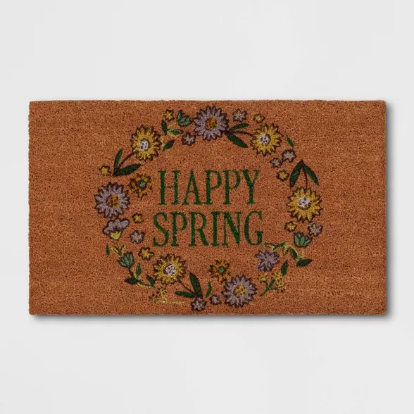 1'6"x2'6" Happy Spring Door Mat - Threshold™ | Target