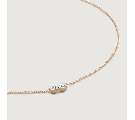 Lab Grown Diamond Duo Necklace Adjustable 41-46cm/ 16-18' | Monica Vinader (Global)