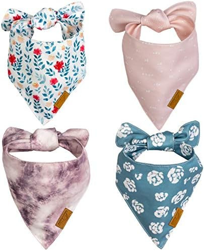 Remy+Roo Dog Bandanas - 4 Pack | Elise Set | Premium Durable Fabric | Unique Shape | Adjustable F... | Amazon (US)