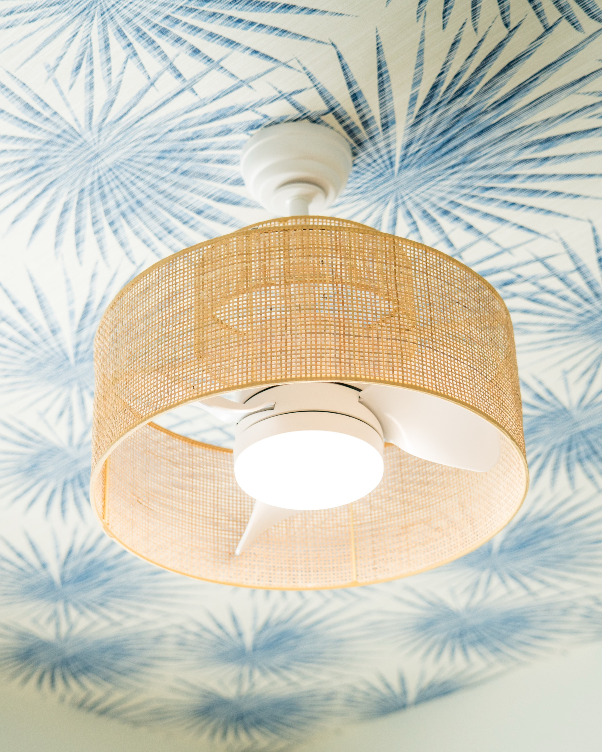 Bringing coastal vibes to life with this stunning 18W LED Bamboo Rattan Fandelier.  Paired with a bold blue tropical palm leaf wallpaper on the ceiling, this space feels like a seaside escape. Get the fandelier for 31% off on Amazon now!  #CoastalLiving #TropicalVibes #StatementCeiling #RattanChandelier #FandelierStyle #BeachHouseGoals #LightingDeals #CeilingInspo #AmazonFinds #CoastalHomeDecor



#LTKSaleAlert #LTKHome