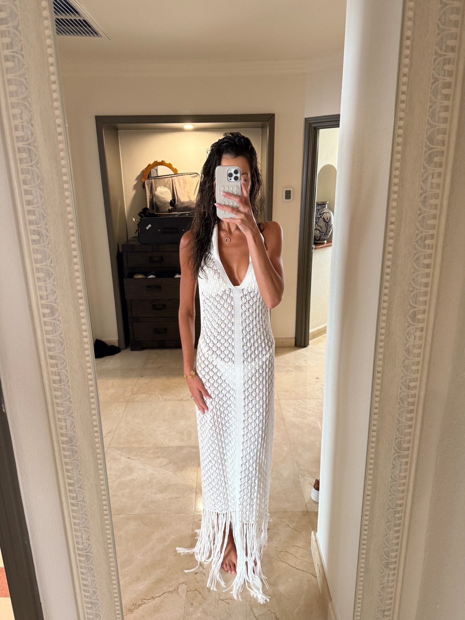 Would you believe me if I told you this cover-up was from Amazon?! I’m wearing a size small and I’m 5 foot 10 and it’s actually long enough for me! (I could’ve probably sized down to an extra small) comes in multiple colors! I’ll link my favorite white bathing suit that I’m wearing underneath it as well! 

#LTKSeasonal #LTKFindsUnder50 #LTKTravel