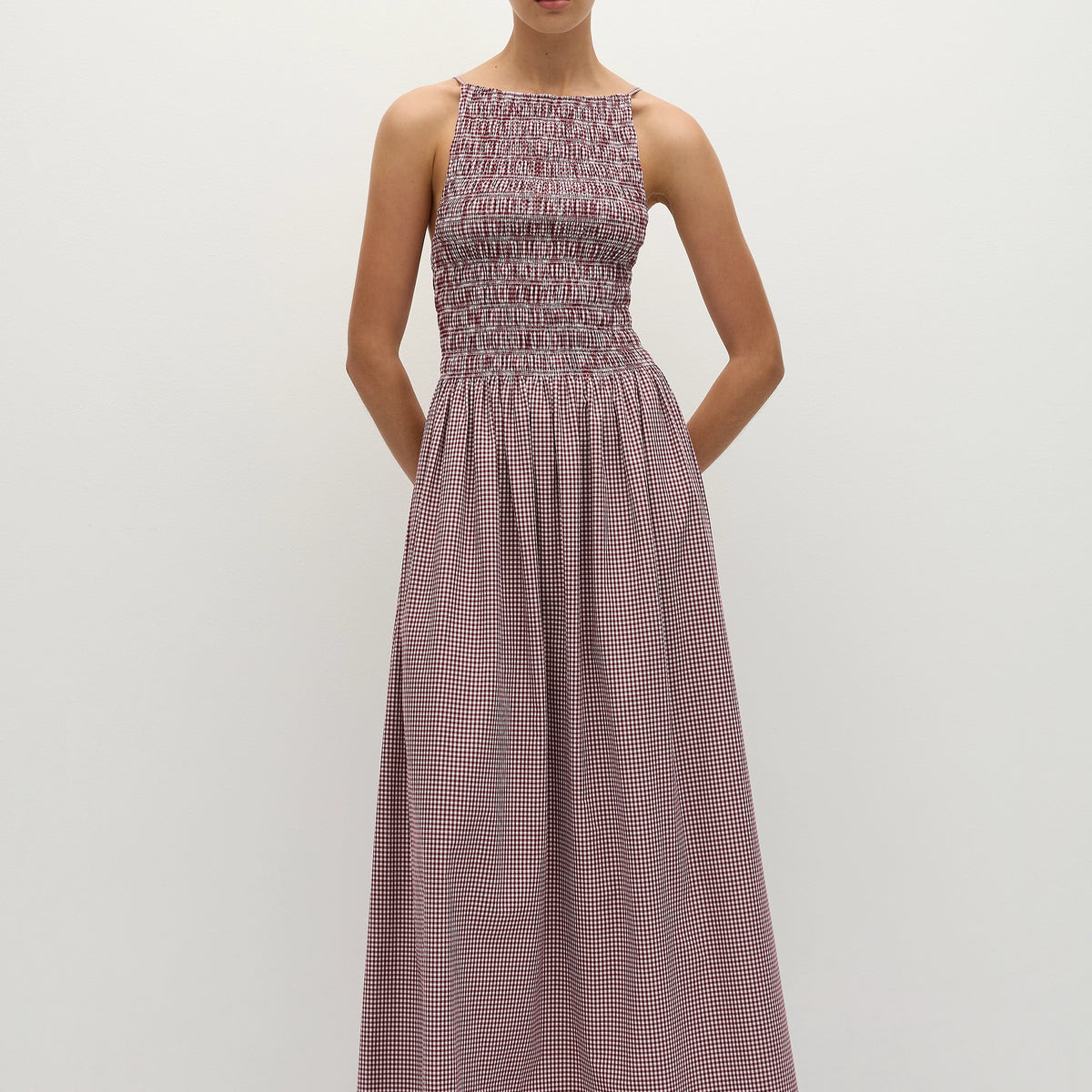 Laia Maxi Dress Gingham Deep Red | Faithfull (AU)