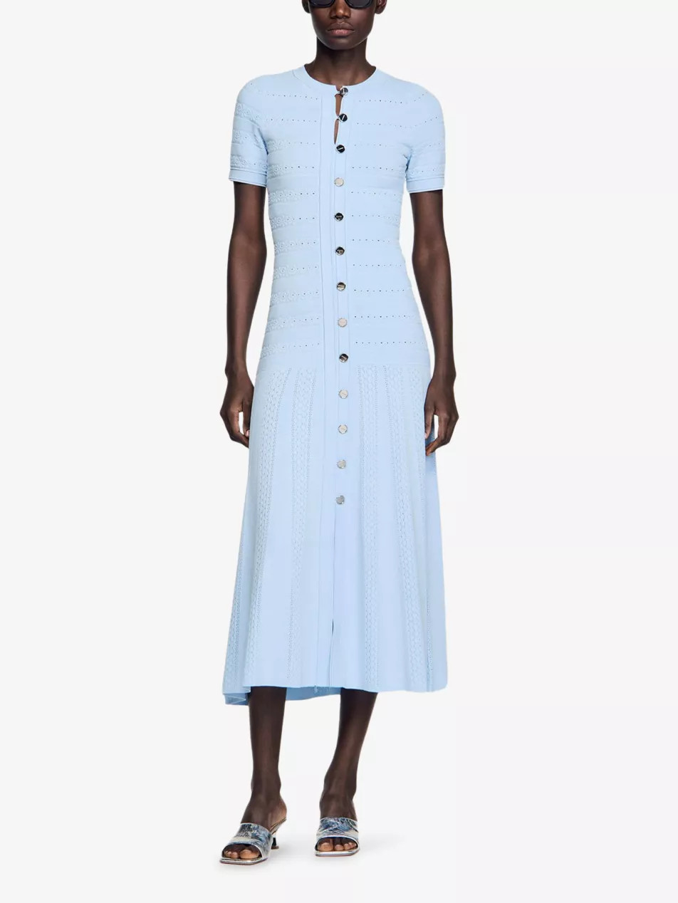 Short-Sleeved Button-Up Knitted Maxi Dress | Selfridges